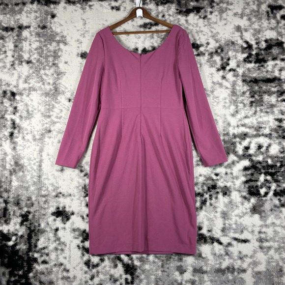Betsey Johnson Dress Womens Size 10 Crepe‎ Midi Scoop Neck Office Career - Picture 2 of 10
